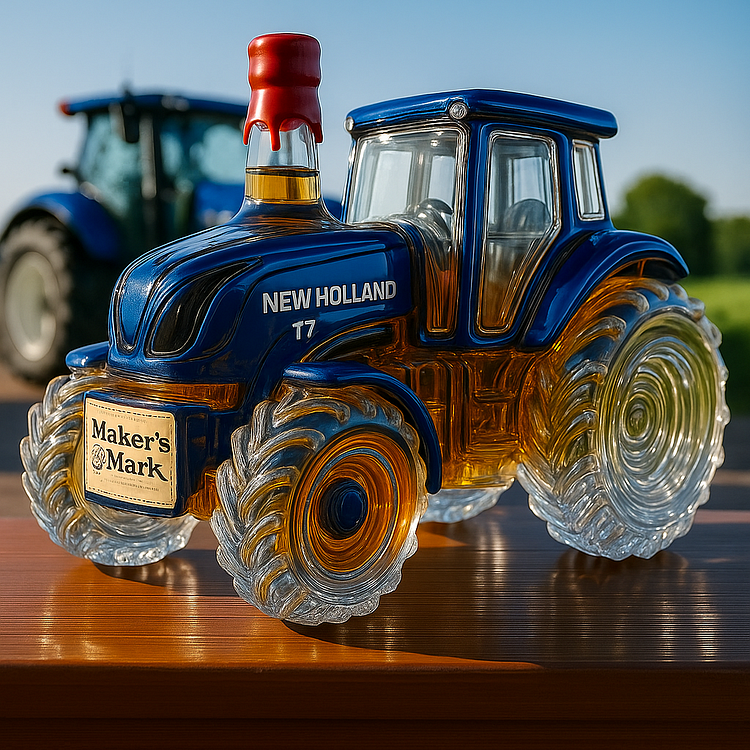 Classic Whisky Bottle in New Holland T7 Tractor Shape