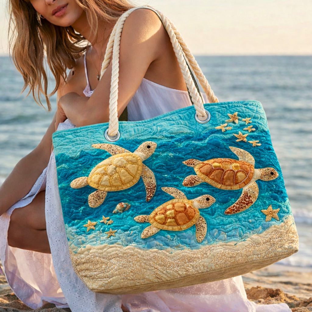 Quilted Beach Bag Golden Turtle Coast